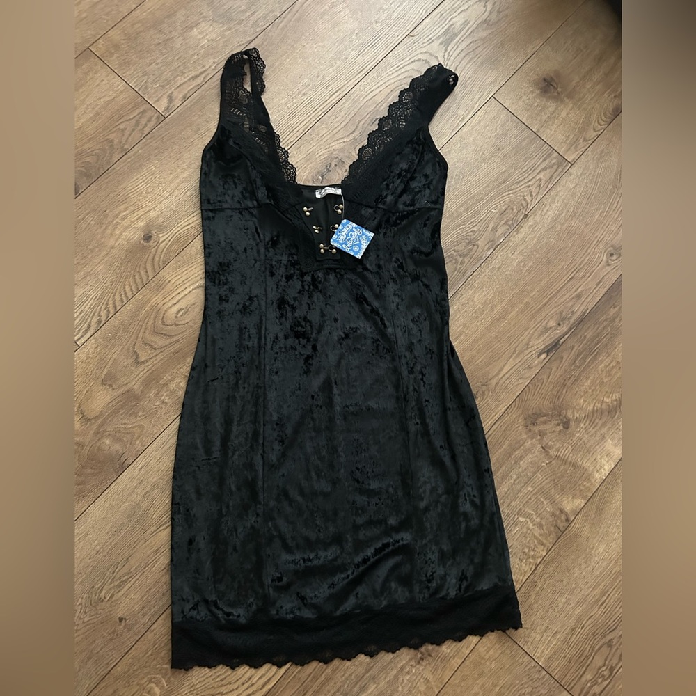 NWT FREE PEOPLE Wait For It Velvet Mini Dress size Small